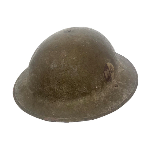 WWI US Army British Made Helmet with Chinstrap, HQ 319th Inf Reg, 80th Div