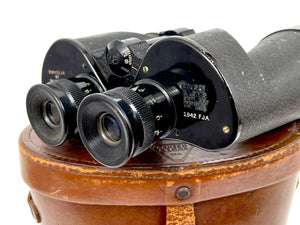 WWII M7 (7x50mm) Binoculars with Leather Carrying Case - Named