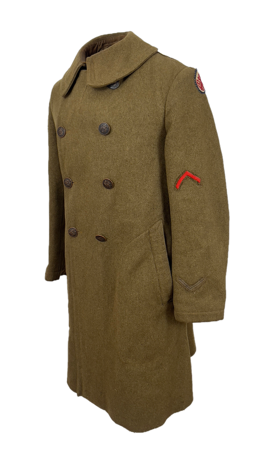 WWI US Army M1918 Enlisted Overcoat, Advanced Sector of Supply 